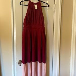 Joie High Neck Color Block Dress Red/Pink Sz 6 NWT